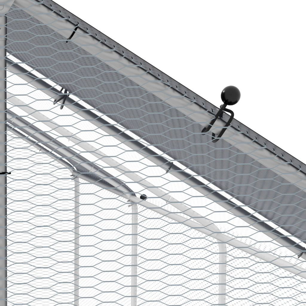 Galvanized Large Metal Chicken Coop Cage, Walk-in Enclosure Poultry Hen Run House with UV & Water-Resistant Cover for Outdoor, 10' x 26' x 6.5'