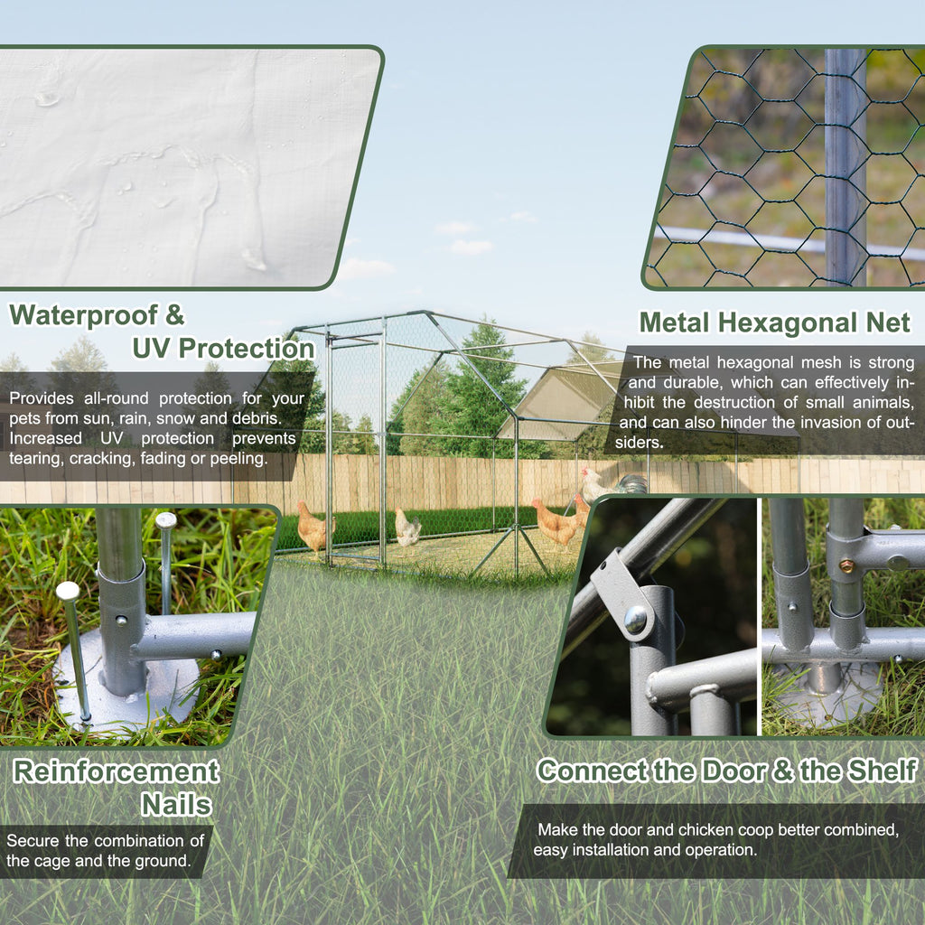 Spacious Galvanized Walk-In Chicken Coop – Secure & Weather-Resistant Poultry Run