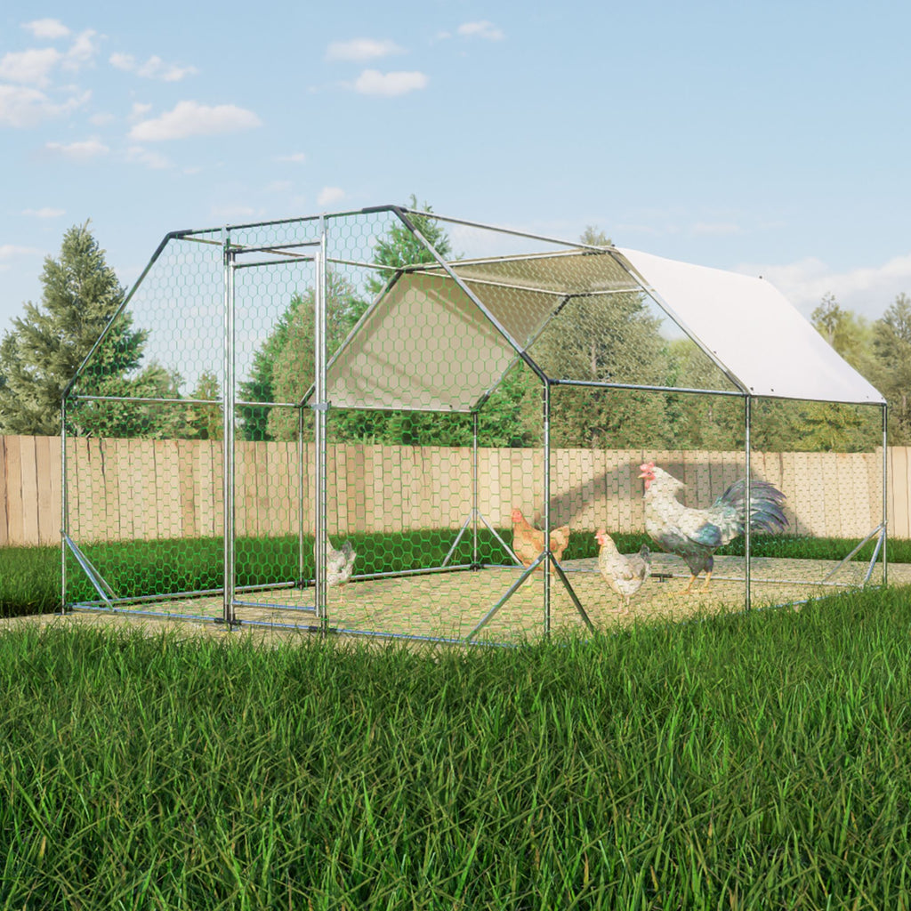 Spacious Galvanized Walk-In Chicken Coop – Secure & Weather-Resistant Poultry Run