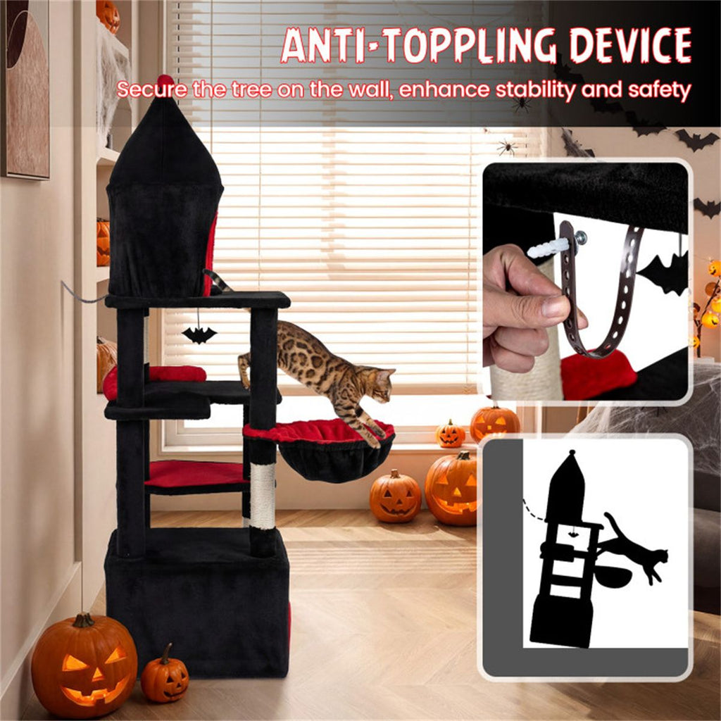 63 Gothic Cat Tree with Sisal Scratching Posts