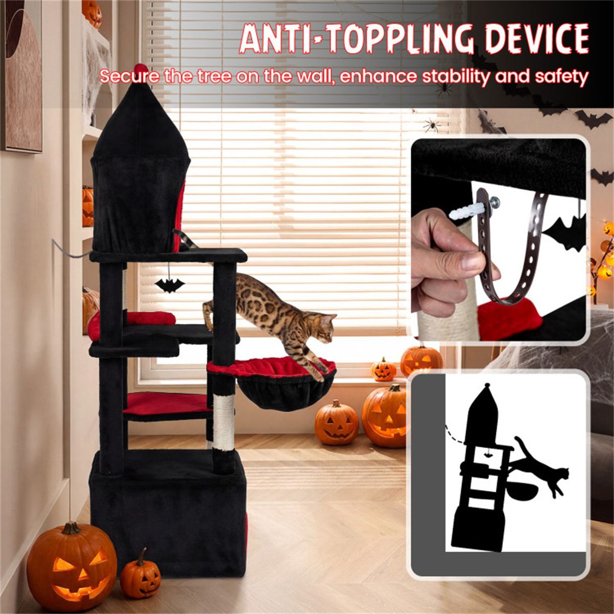 63 Gothic Cat Tree with Sisal Scratching Posts