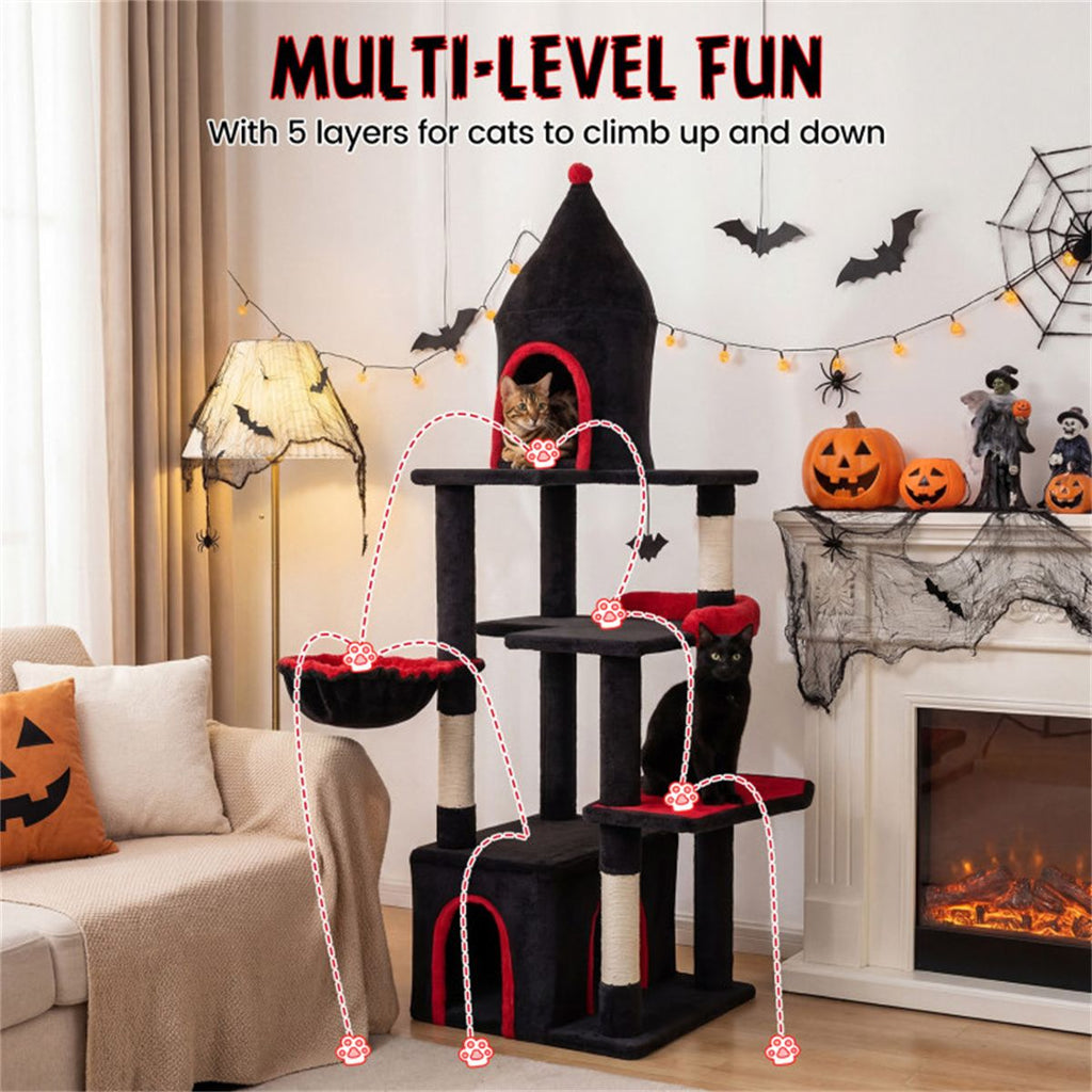 63 Gothic Cat Tree with Sisal Scratching Posts