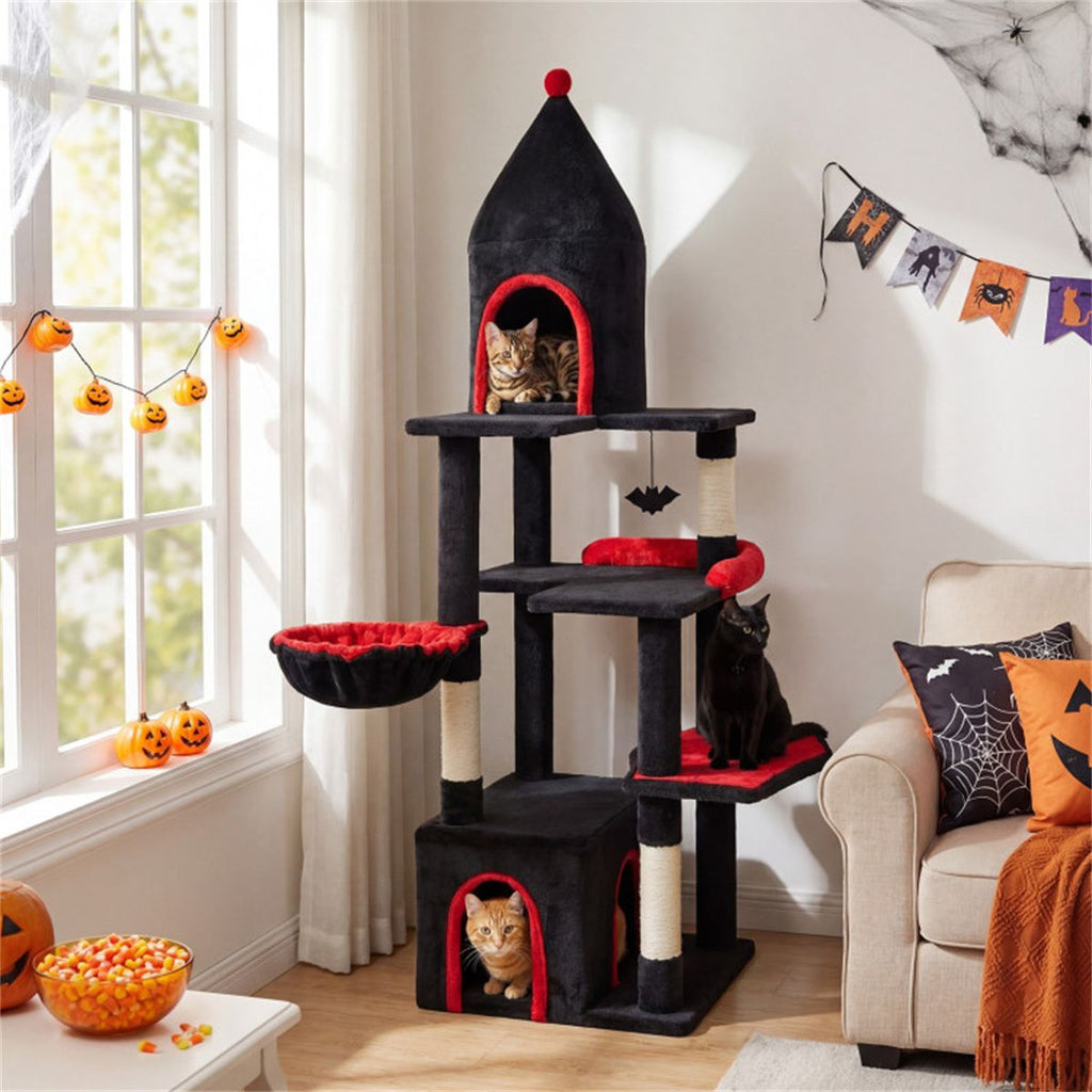 63 Gothic Cat Tree with Sisal Scratching Posts