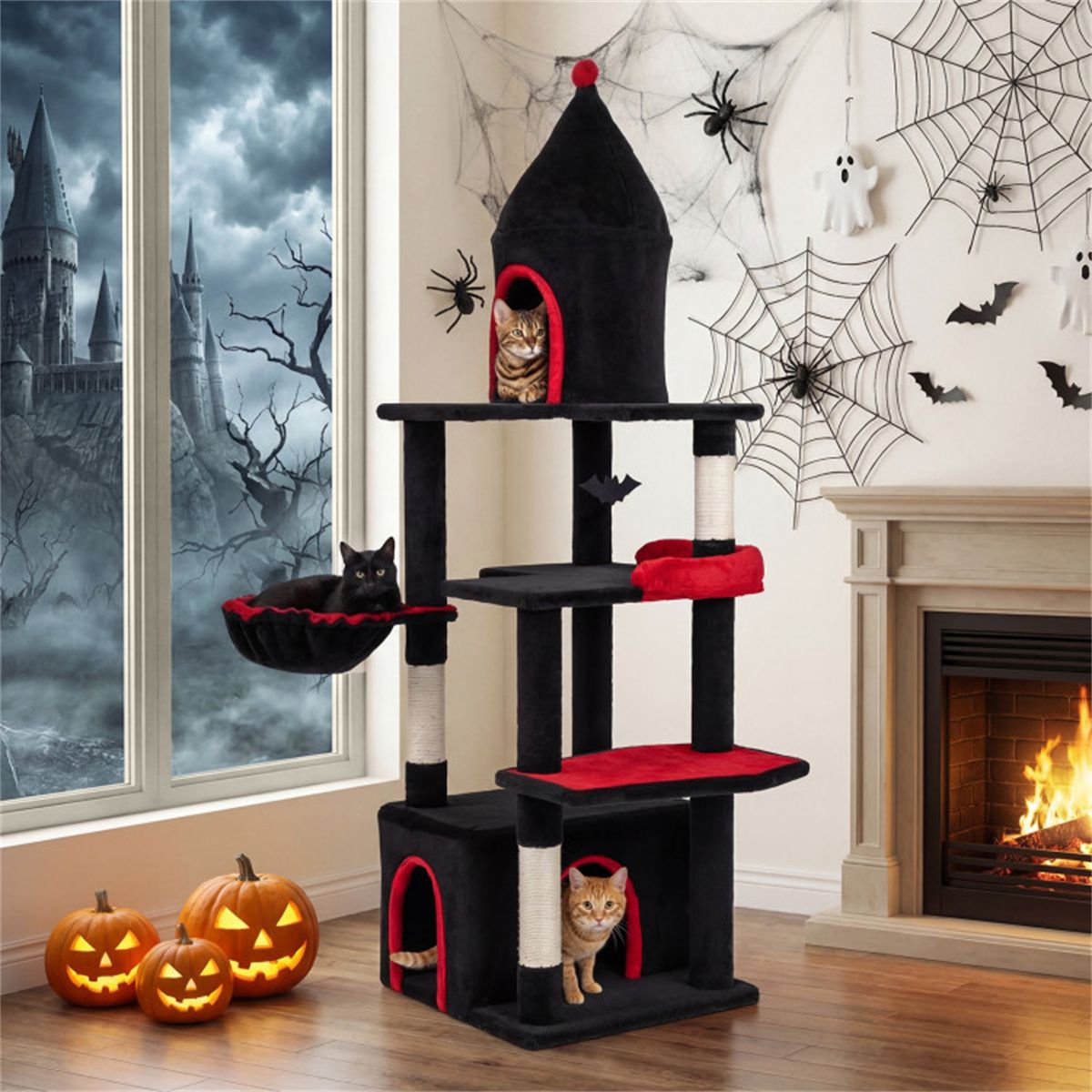 63 Gothic Cat Tree with Sisal Scratching Posts