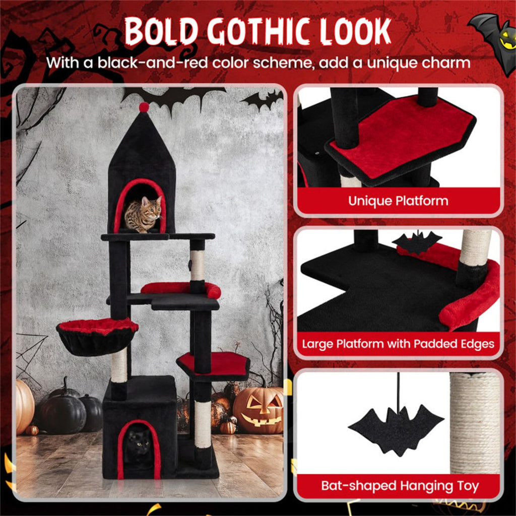 63 Gothic Cat Tree with Sisal Scratching Posts
