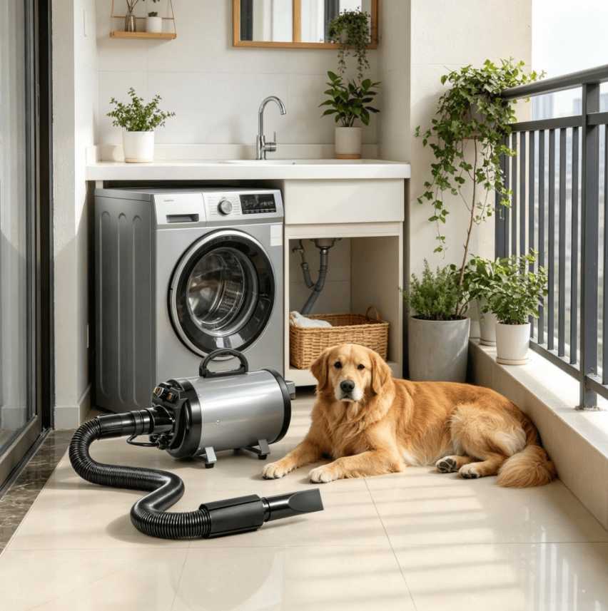 Powerful 2800W Pet Hair Dryer with Adjustable Airflow & Temperature