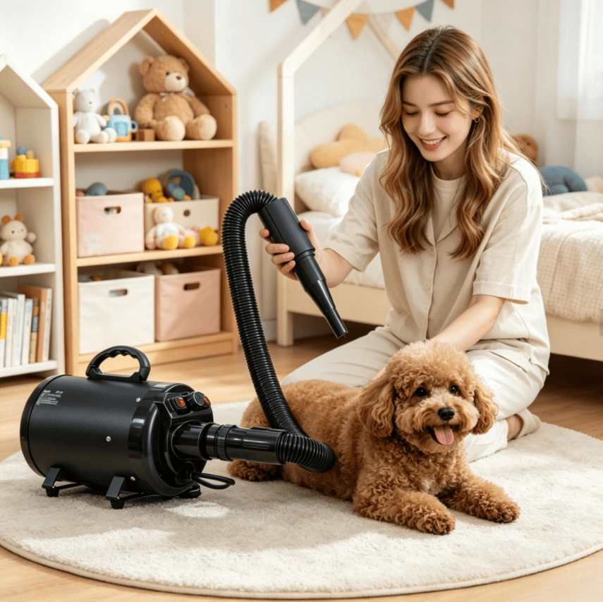 Powerful 2800W Pet Hair Dryer with Adjustable Airflow & Temperature
