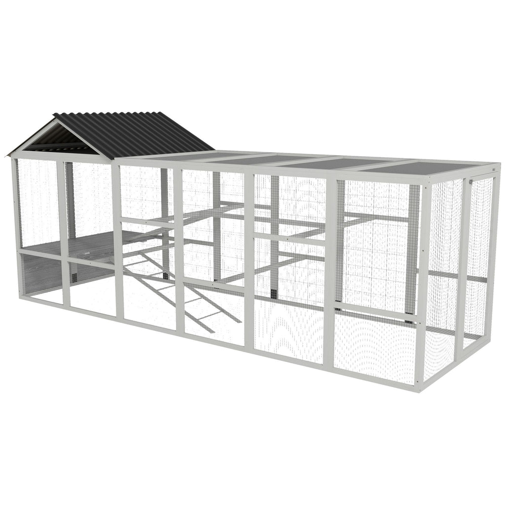 Spacious Outdoor Chicken Run with Perches & Storage – Holds 6-10 Chickens