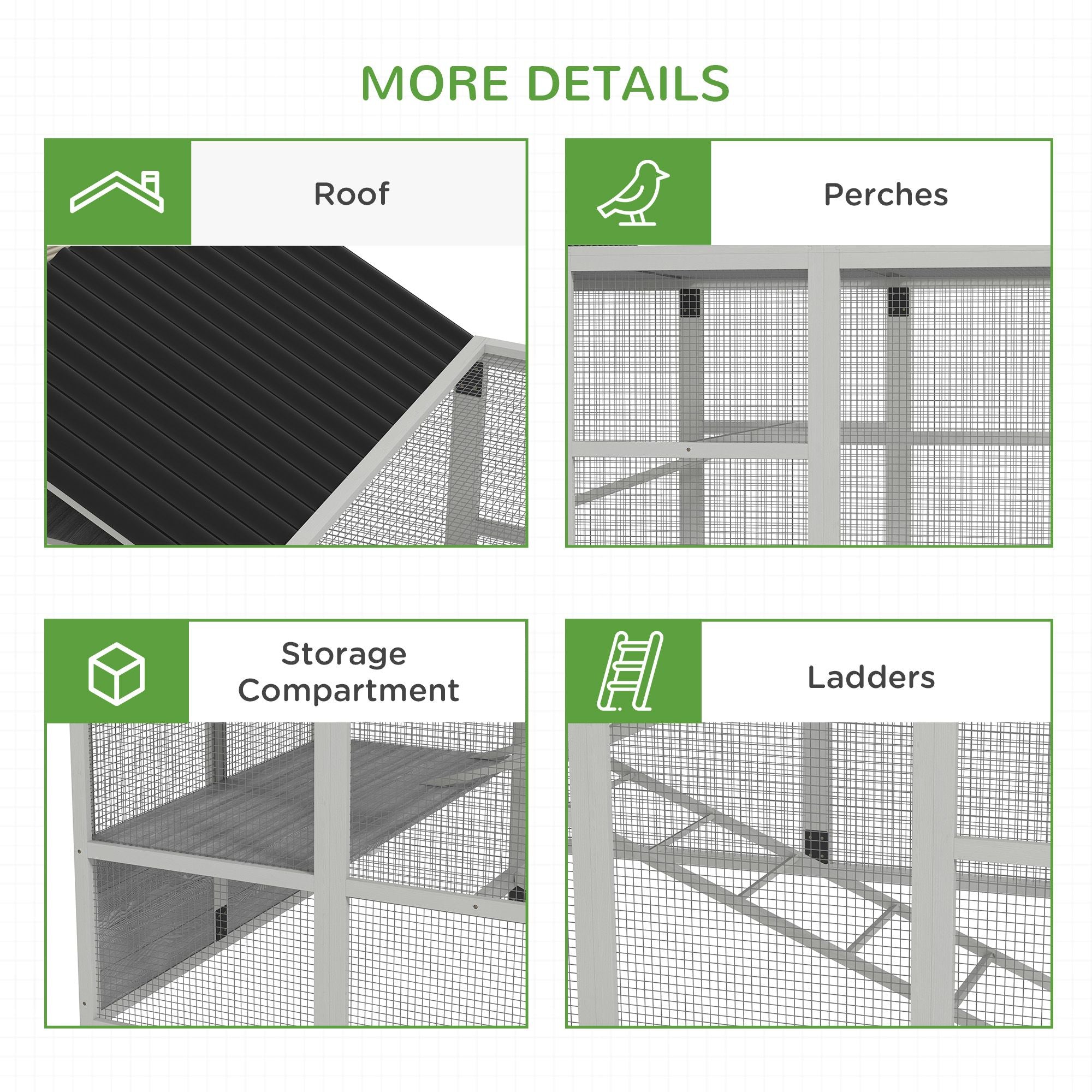 Spacious Outdoor Chicken Run with Perches & Storage – Holds 6-10 Chickens