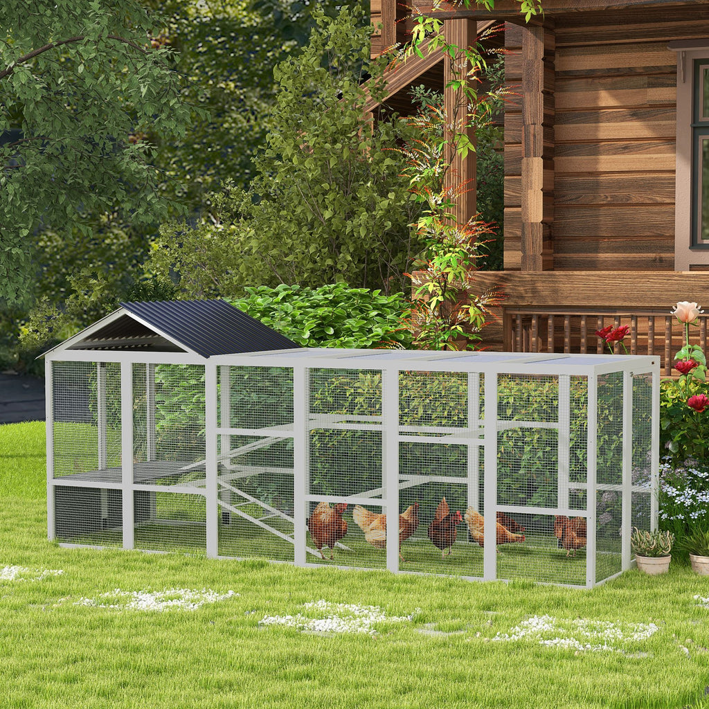 Spacious Outdoor Chicken Run with Perches & Storage – Holds 6-10 Chickens