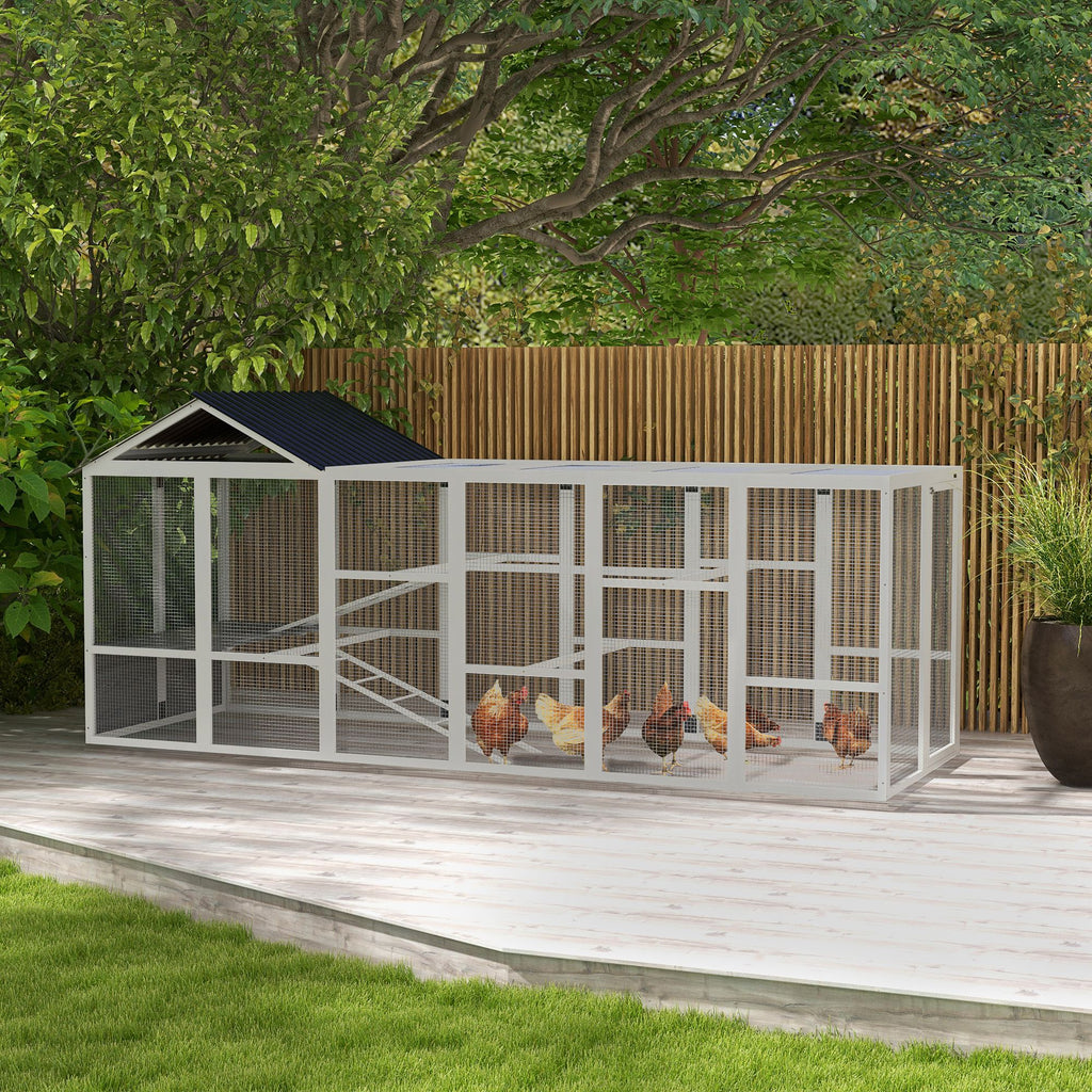 Spacious Outdoor Chicken Run with Perches & Storage – Holds 6-10 Chickens