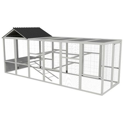 Spacious Outdoor Chicken Run with Perches & Storage – Holds 6-10 Chickens