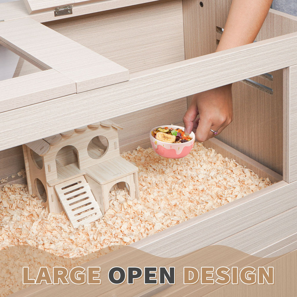 Spacious Wooden Guinea Pig Cage with Storage – Perfect Home for Hamsters, Rats & More