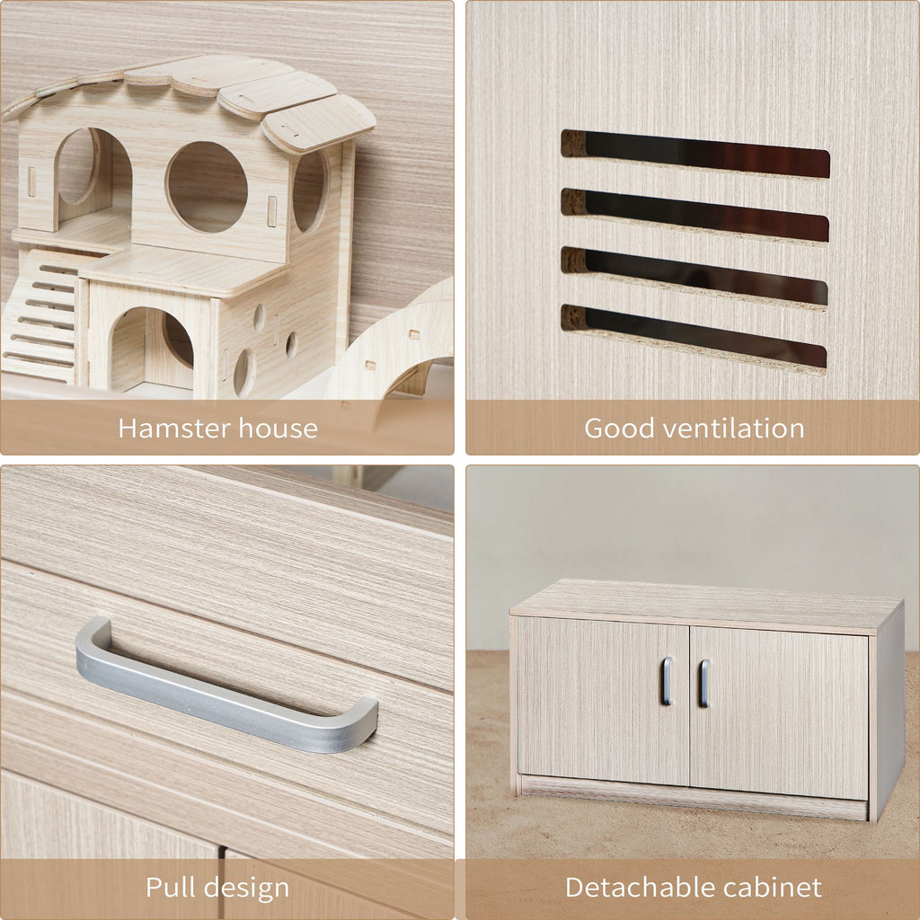 Spacious Wooden Guinea Pig Cage with Storage – Perfect Home for Hamsters, Rats & More