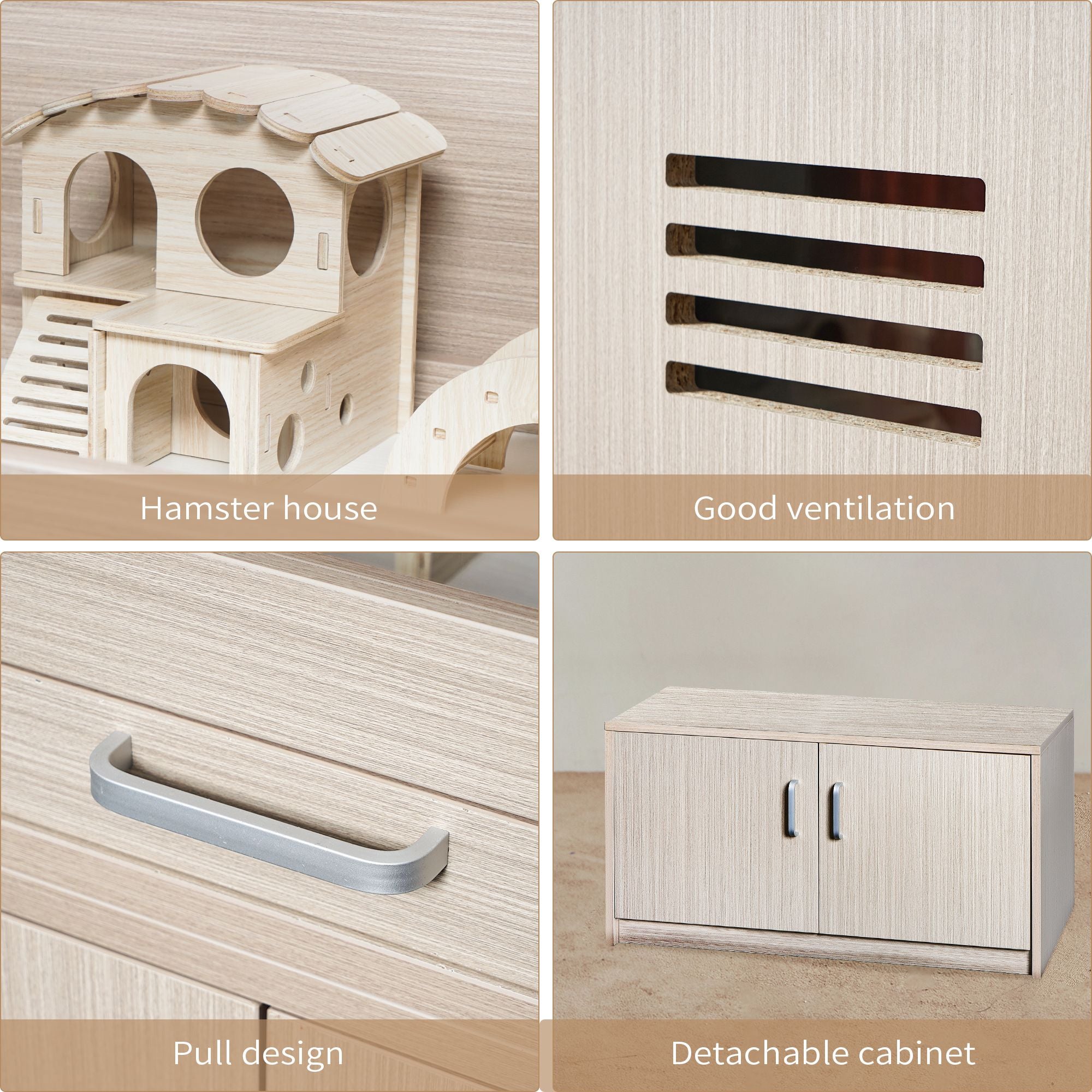 Spacious Wooden Guinea Pig Cage with Storage – Perfect Home for Hamsters, Rats & More