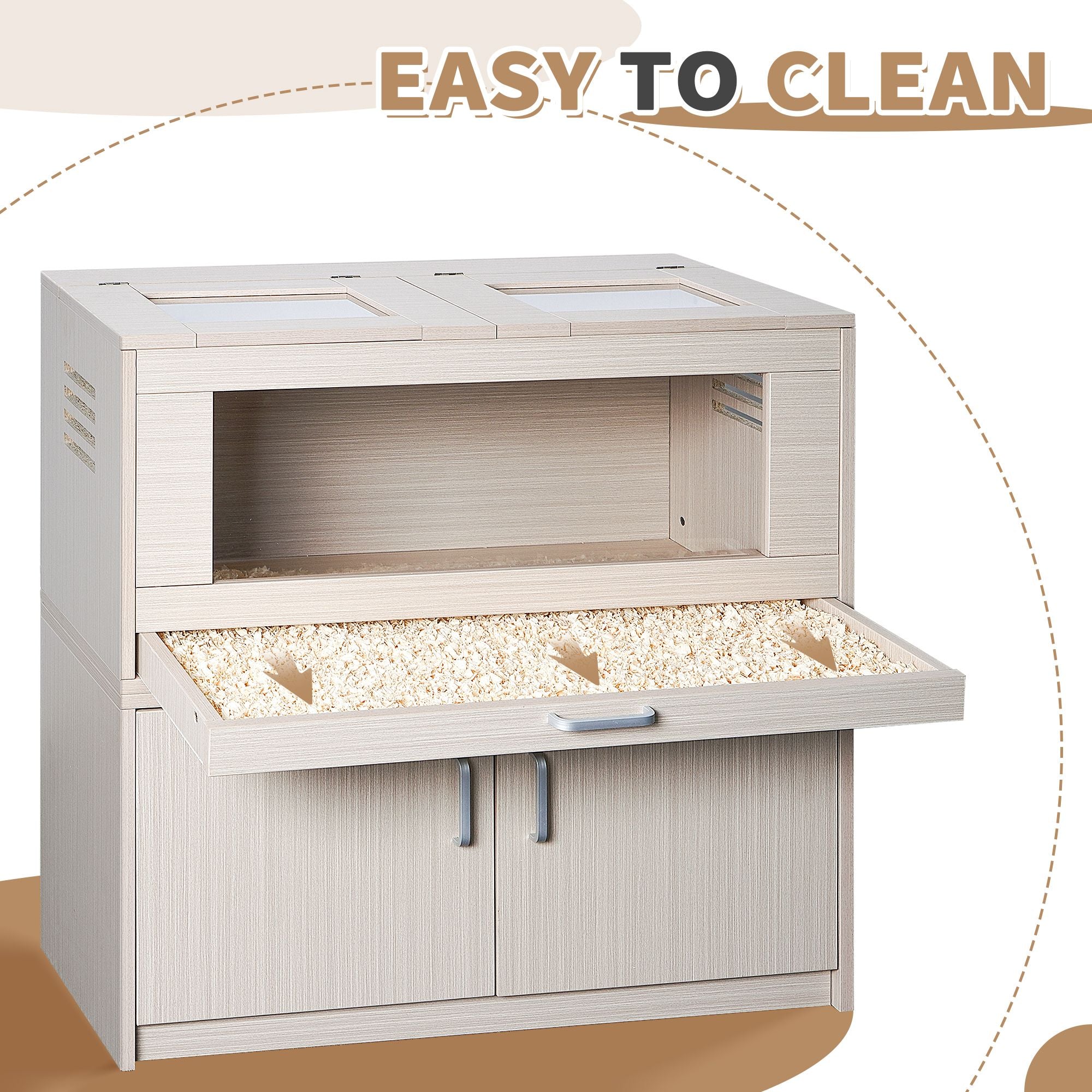 Spacious Wooden Guinea Pig Cage with Storage – Perfect Home for Hamsters, Rats & More