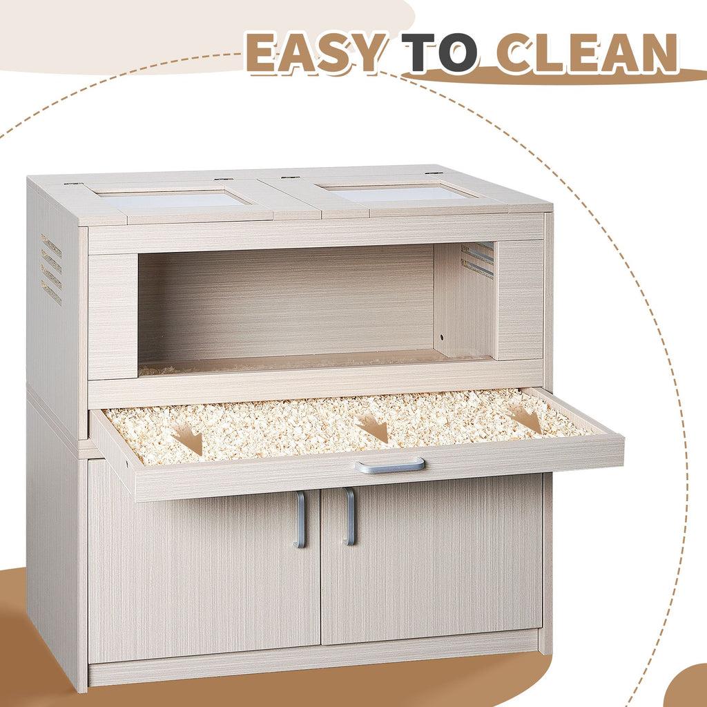 Spacious Wooden Guinea Pig Cage with Storage – Perfect Home for Hamsters, Rats & More