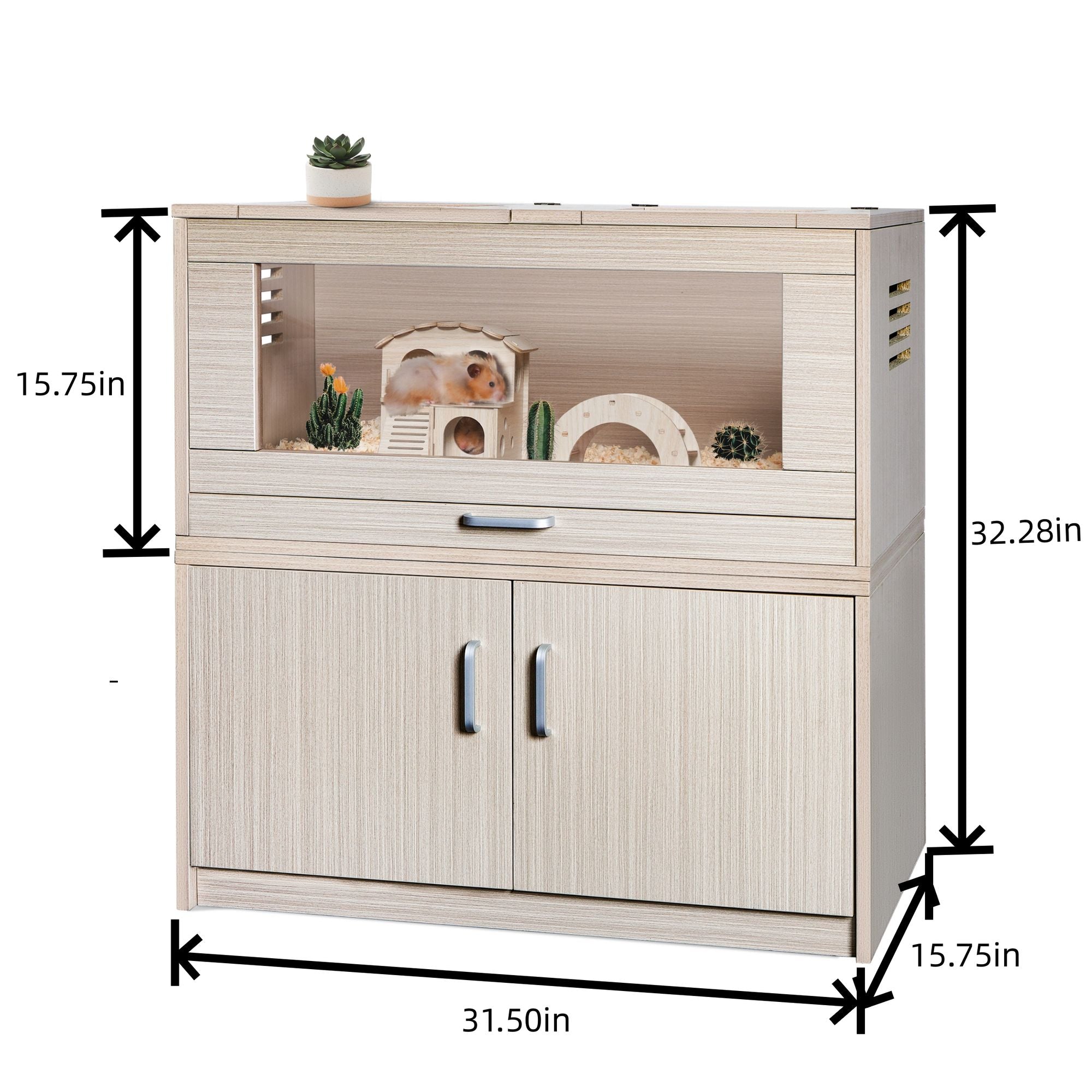 Spacious Wooden Guinea Pig Cage with Storage – Perfect Home for Hamsters, Rats & More