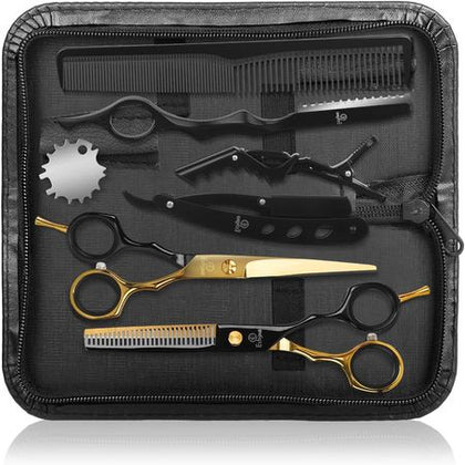 9-Piece Professional Haircut Scissors Kit with Stainless structured Shears