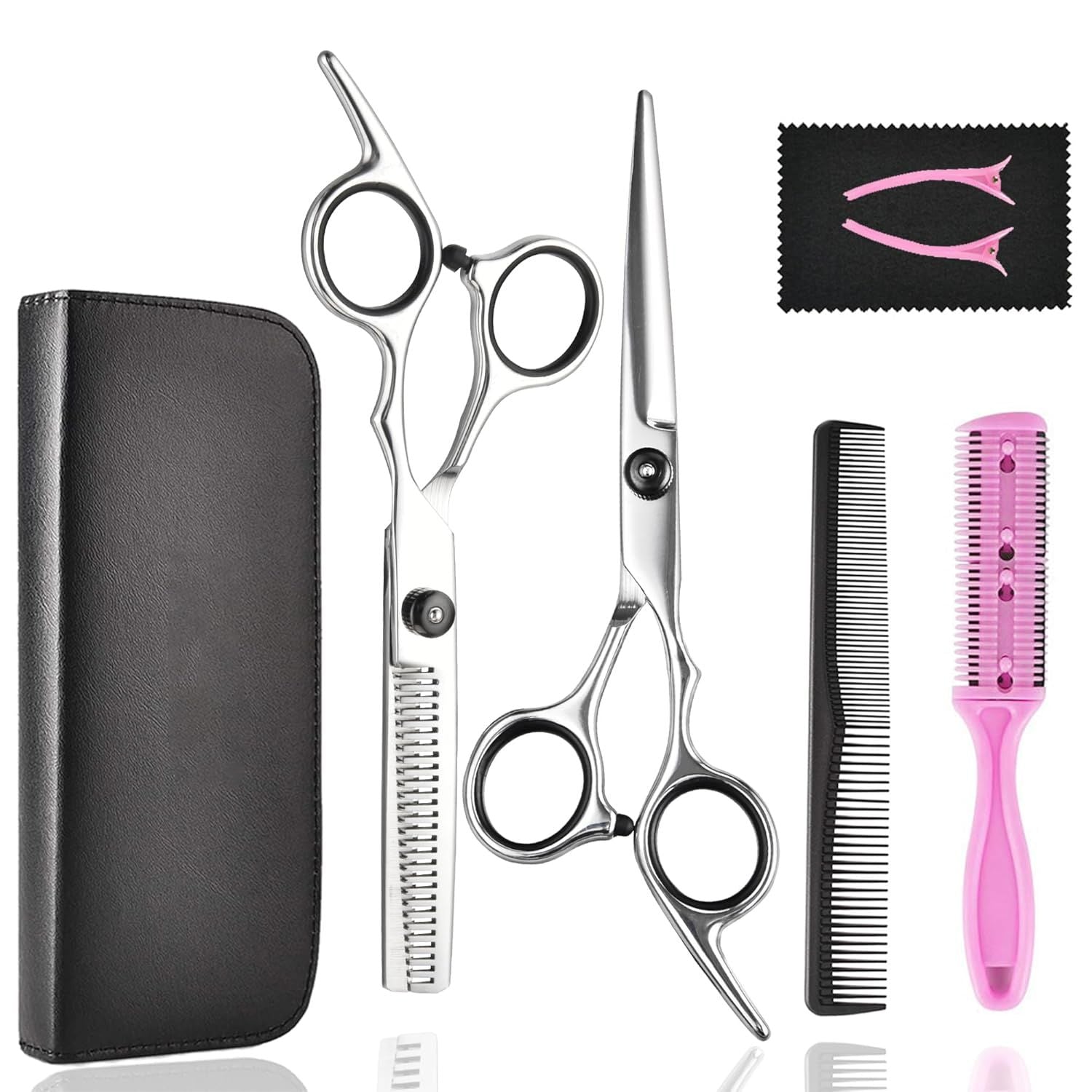 Professional 7-Piece Hair Cutting Scissors Kit for Pets & People