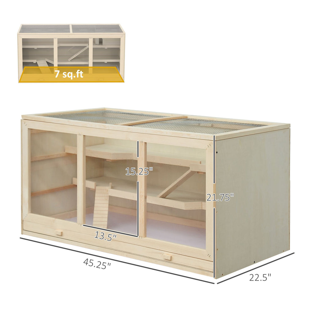 Three-Tier furniture-style Hamster Cage with Ramps and Tunnel