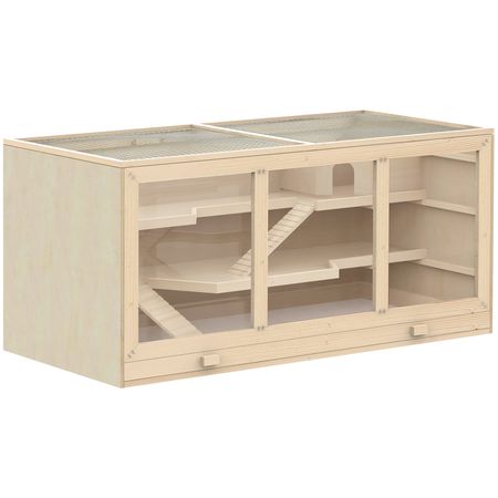 Three-Tier furniture-style Hamster Cage with Ramps and Tunnel