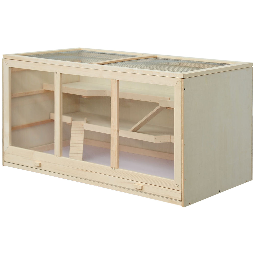 Three-Tier furniture-style Hamster Cage with Ramps and Tunnel