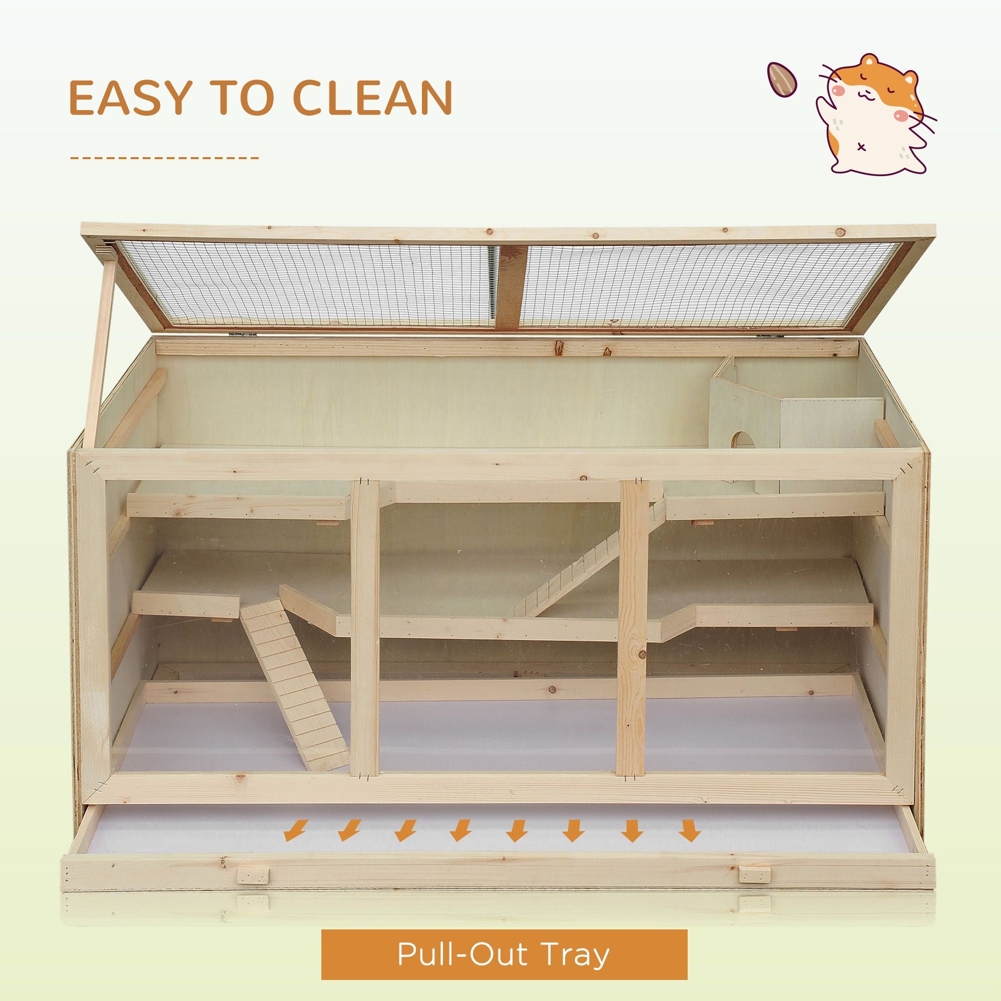 Three-Tier furniture-style Hamster Cage with Ramps and Tunnel