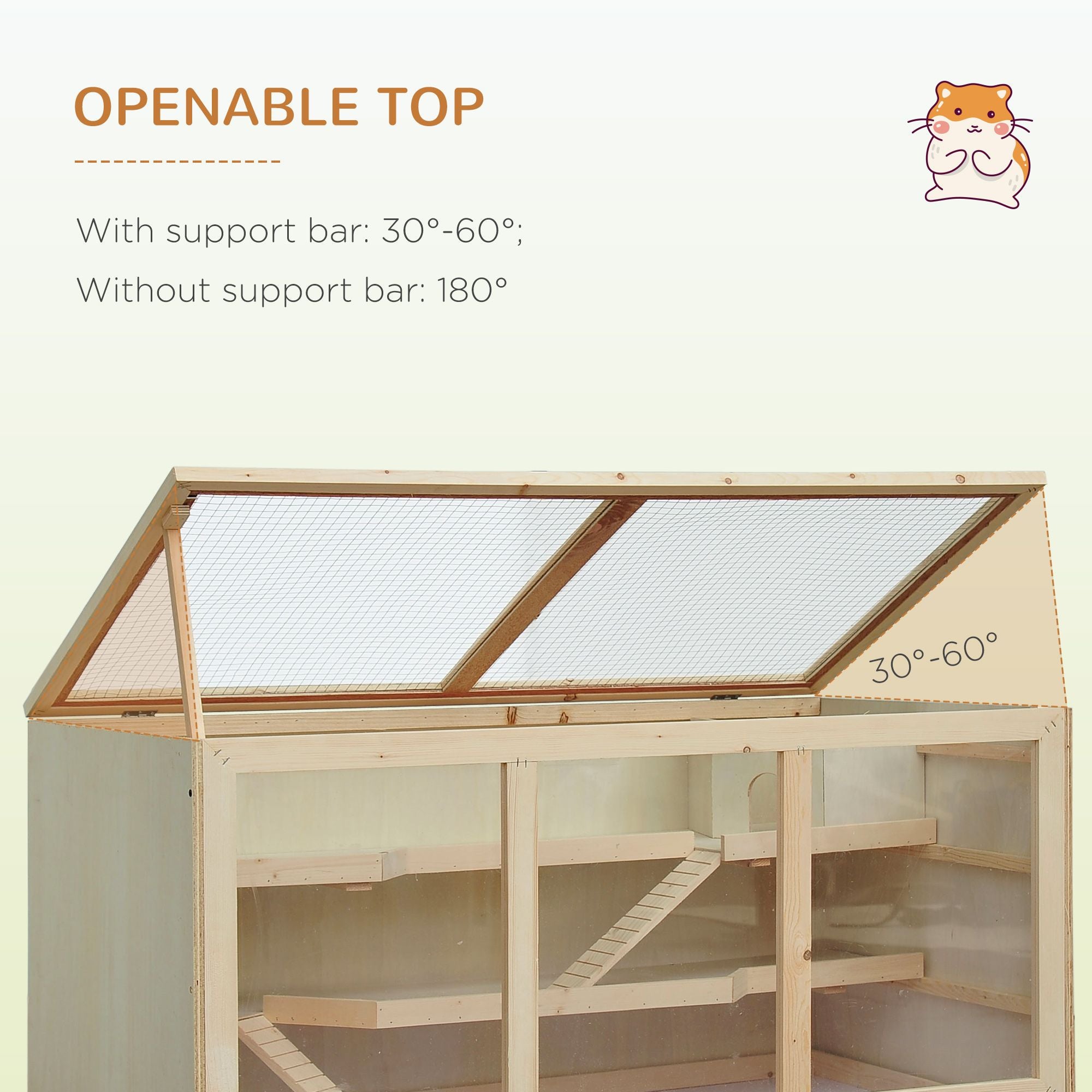 Three-Tier furniture-style Hamster Cage with Ramps and Tunnel
