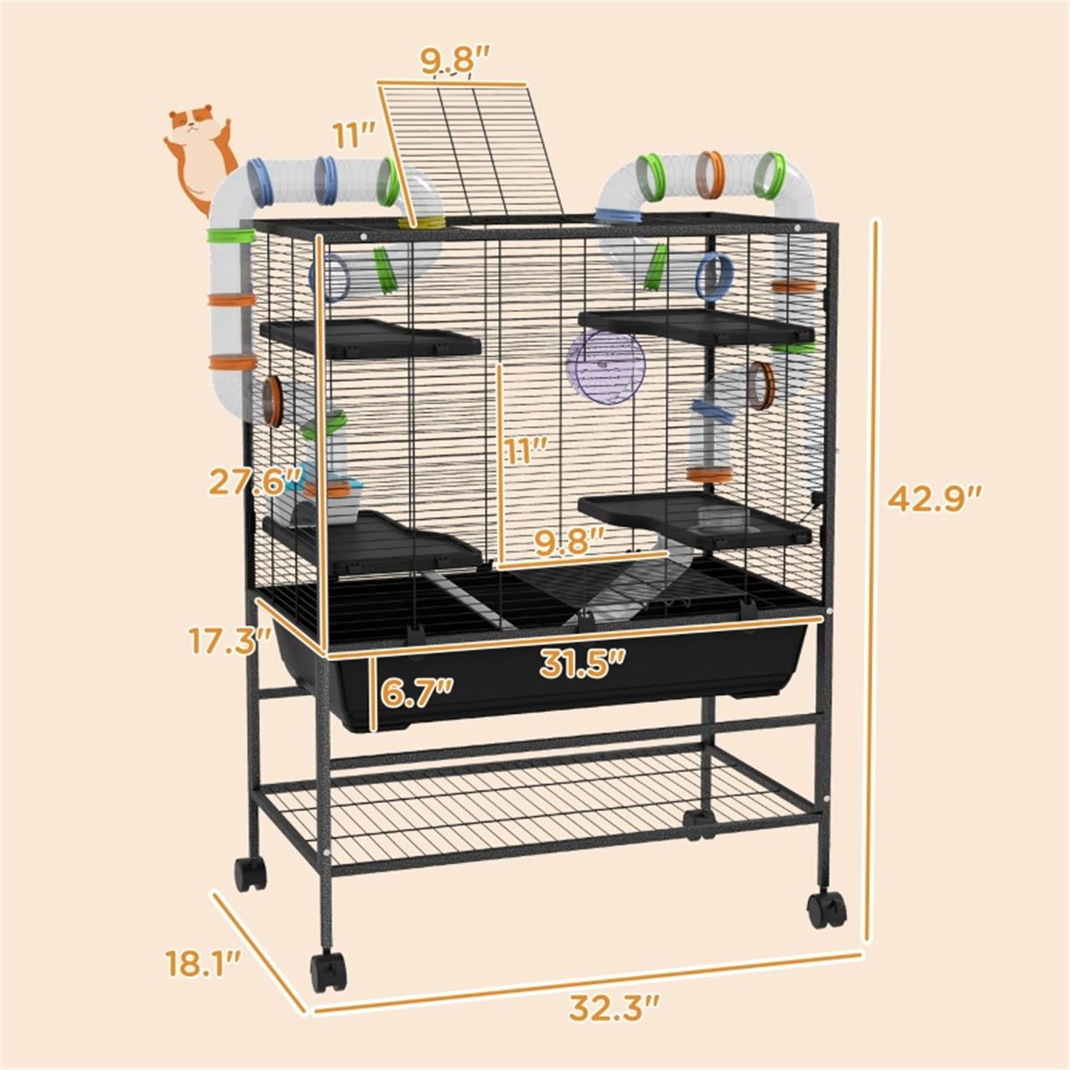 Give Your Hamster a Fun, Multi-Level Home with Colorful Tubing