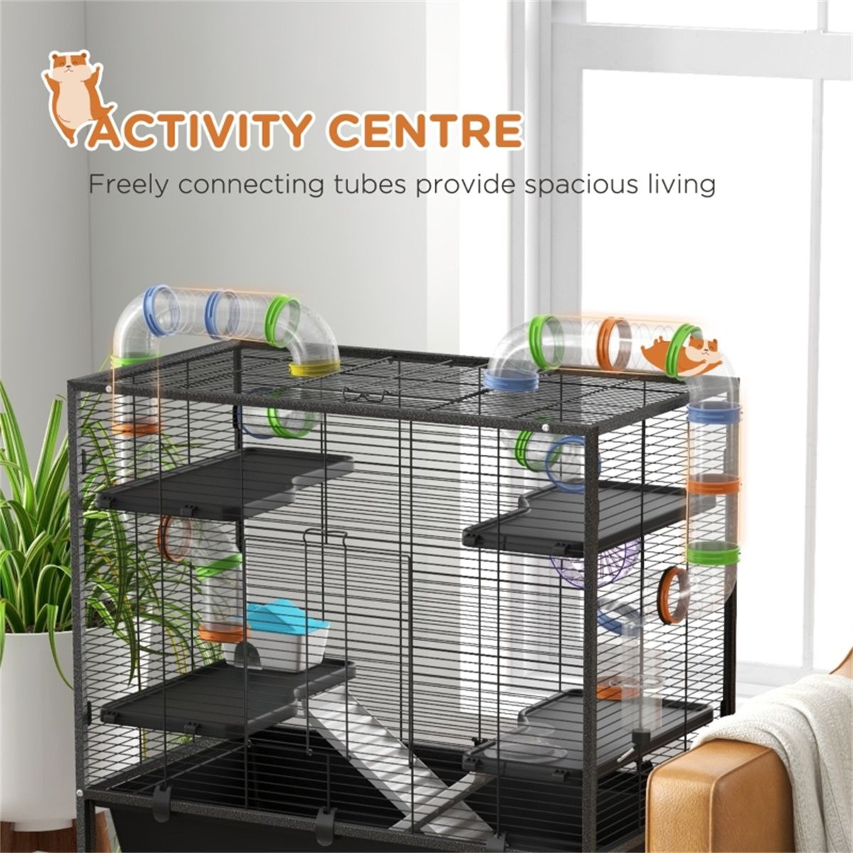 Give Your Hamster a Fun, Multi-Level Home with Colorful Tubing