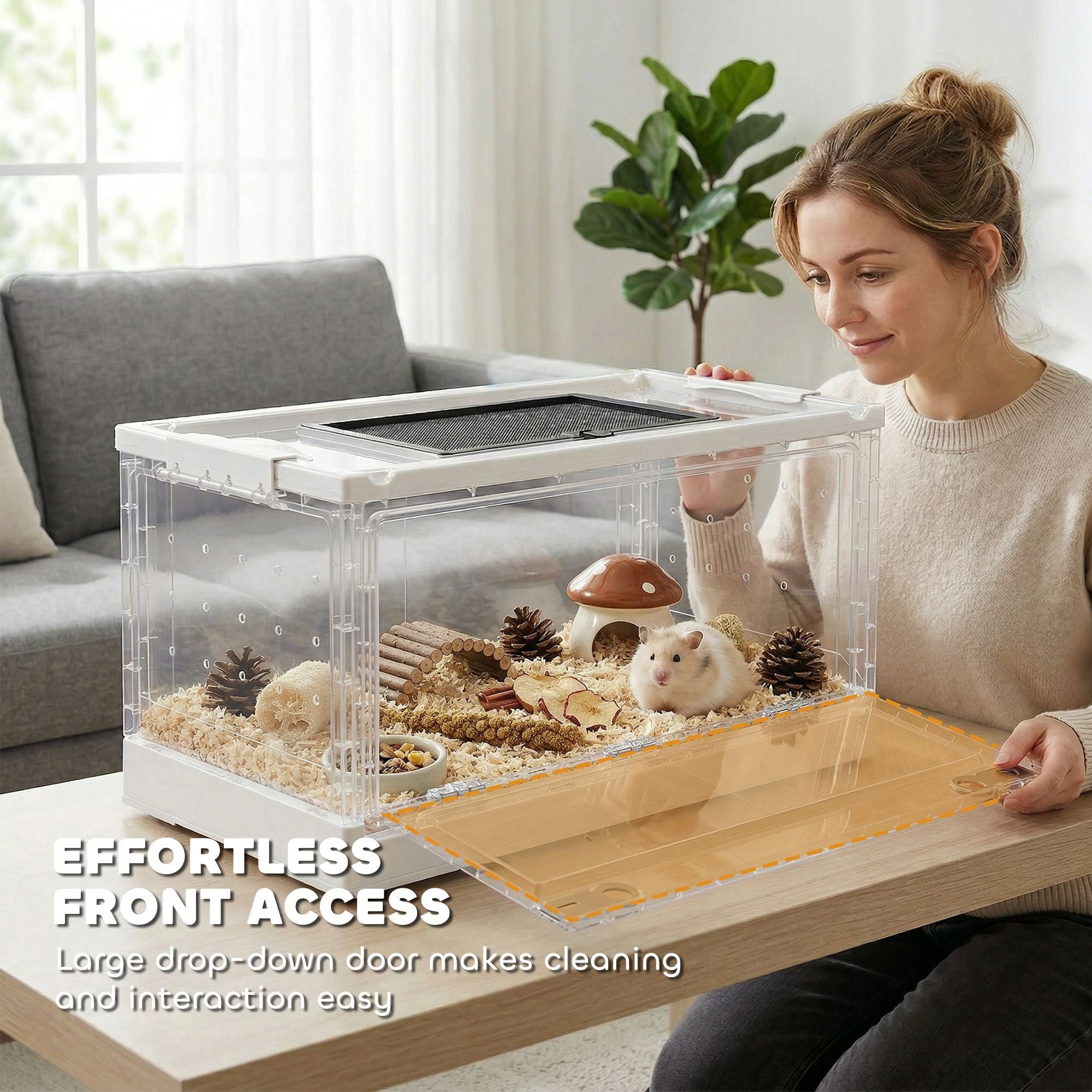 Stackable Hamster Cage with Front Door & Ventilation