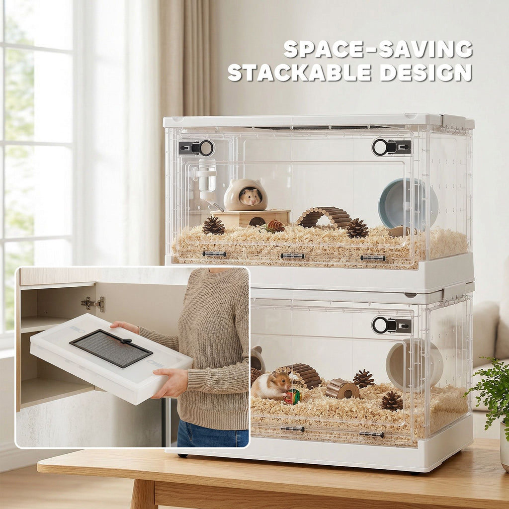 Stackable Hamster Cage with Front Door & Ventilation