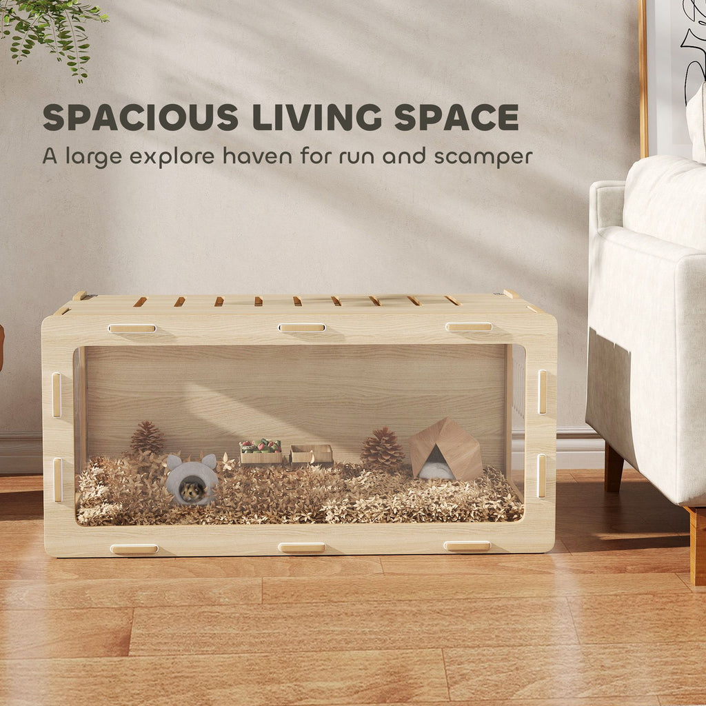 Spacious Hamster Cage with Acrylic View Panels and Openable Roof