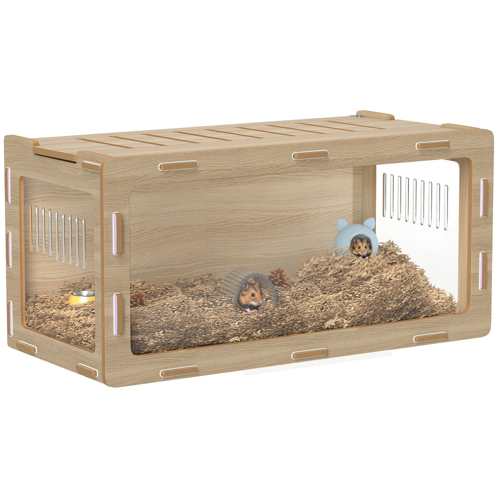 Spacious Hamster Cage with Acrylic View Panels and Openable Roof