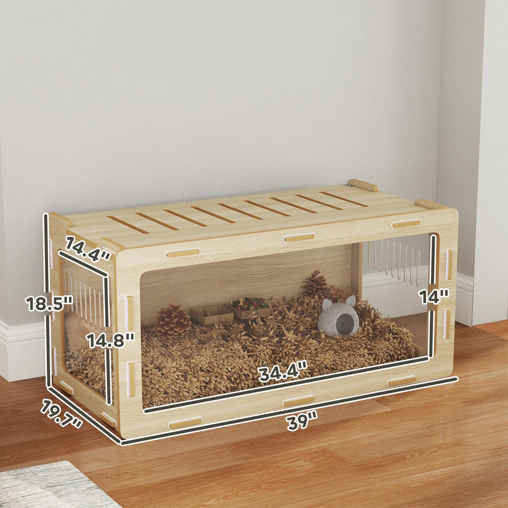 Spacious Hamster Cage with Acrylic View Panels and Openable Roof