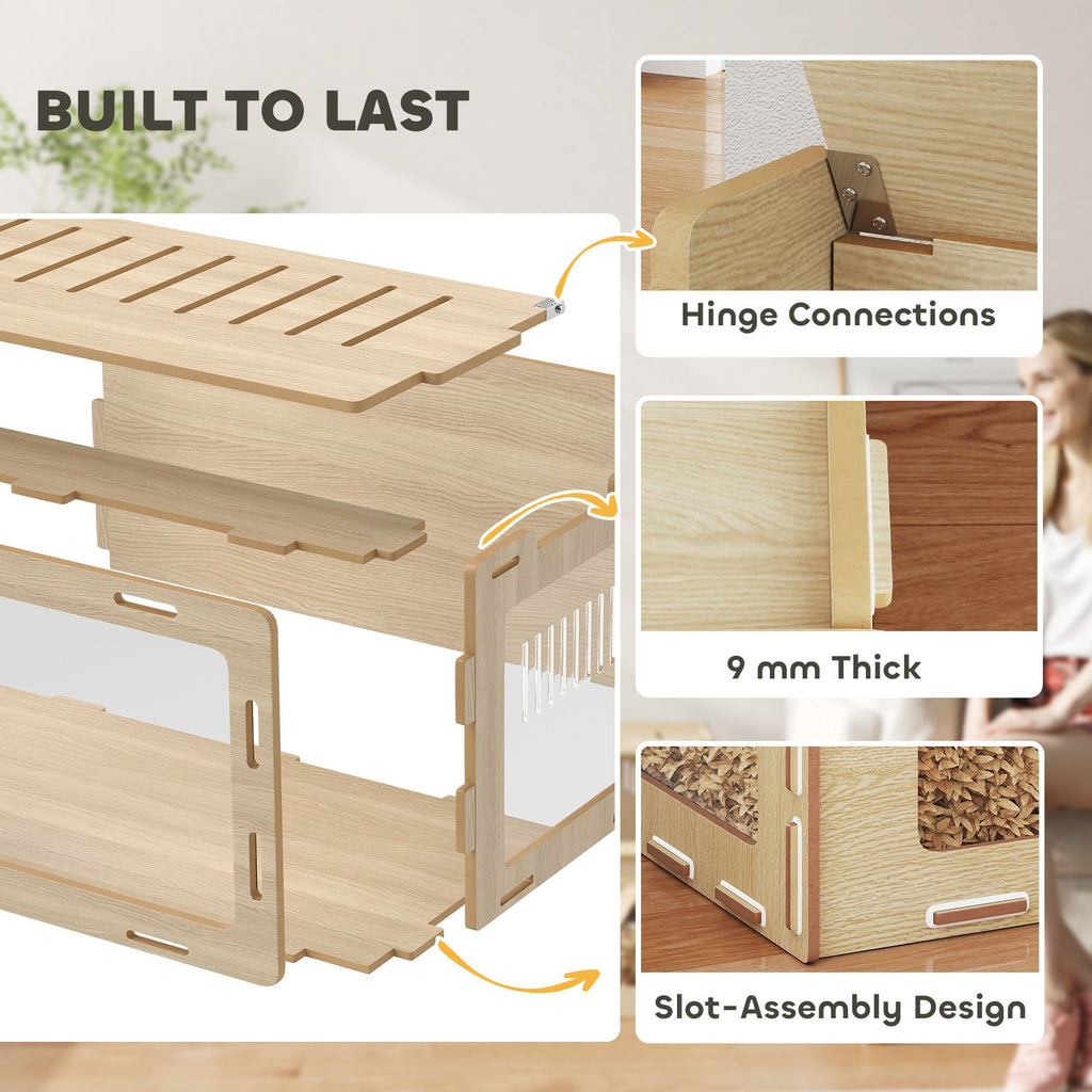 Spacious Hamster Cage with Acrylic View Panels and Openable Roof