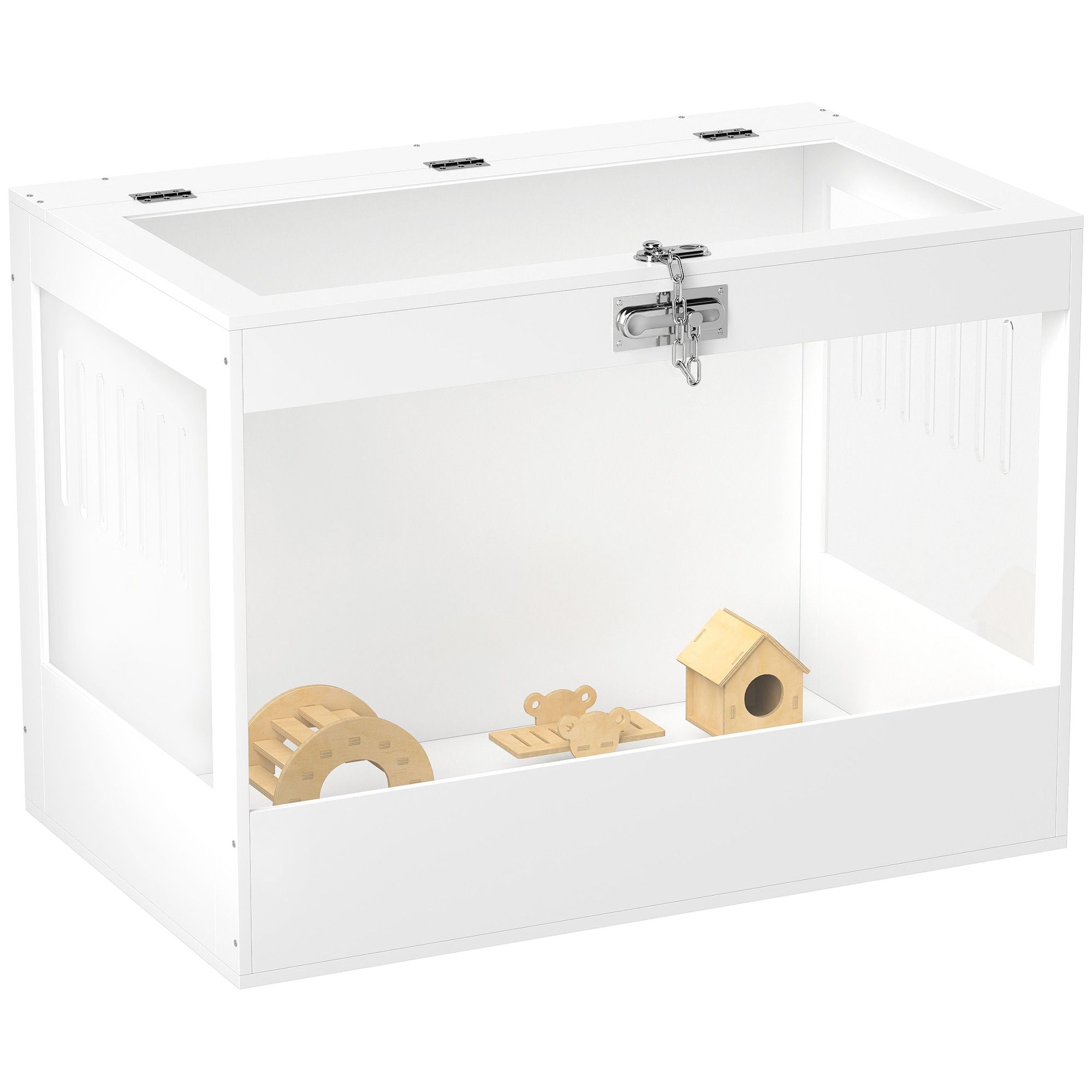 Spacious Hamster Cage with Openable Top & Acrylic Panels