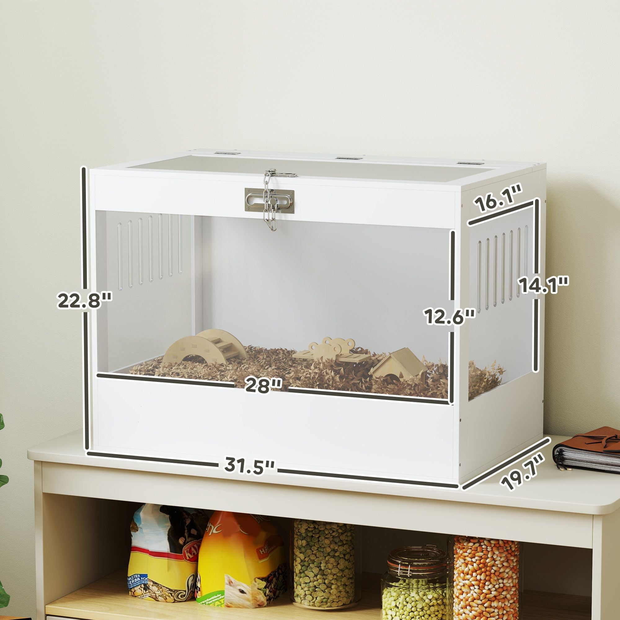 Spacious Hamster Cage with Openable Top & Acrylic Panels