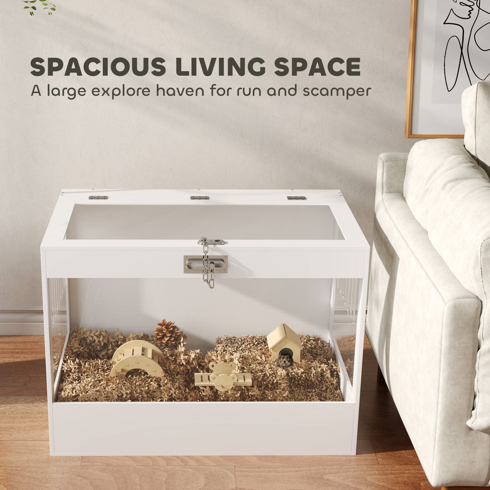 Spacious Hamster Cage with Openable Top & Acrylic Panels