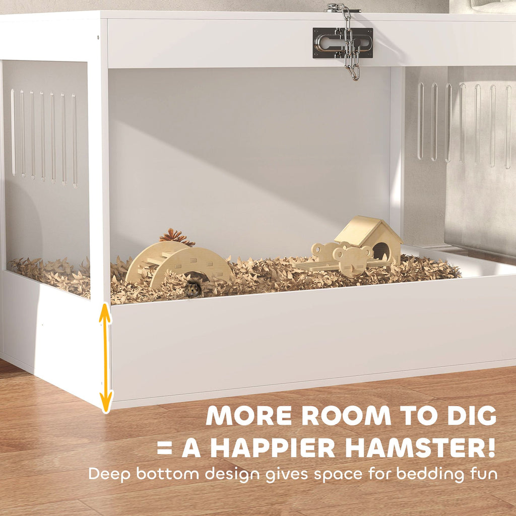 Spacious Hamster Cage with Openable Top & Acrylic Panels