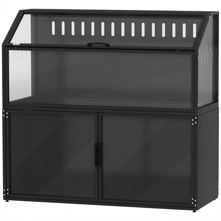 Hamster Cage with Storage Cabinet, Small Animal Cage with Easy View Acrylic Panels and Openable Top