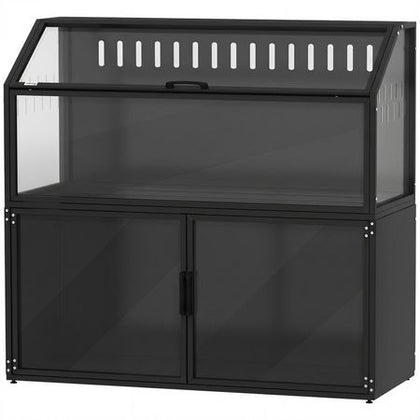 Hamster Cage with Storage Cabinet, Small Animal Cage with Easy View Acrylic Panels and Openable Top