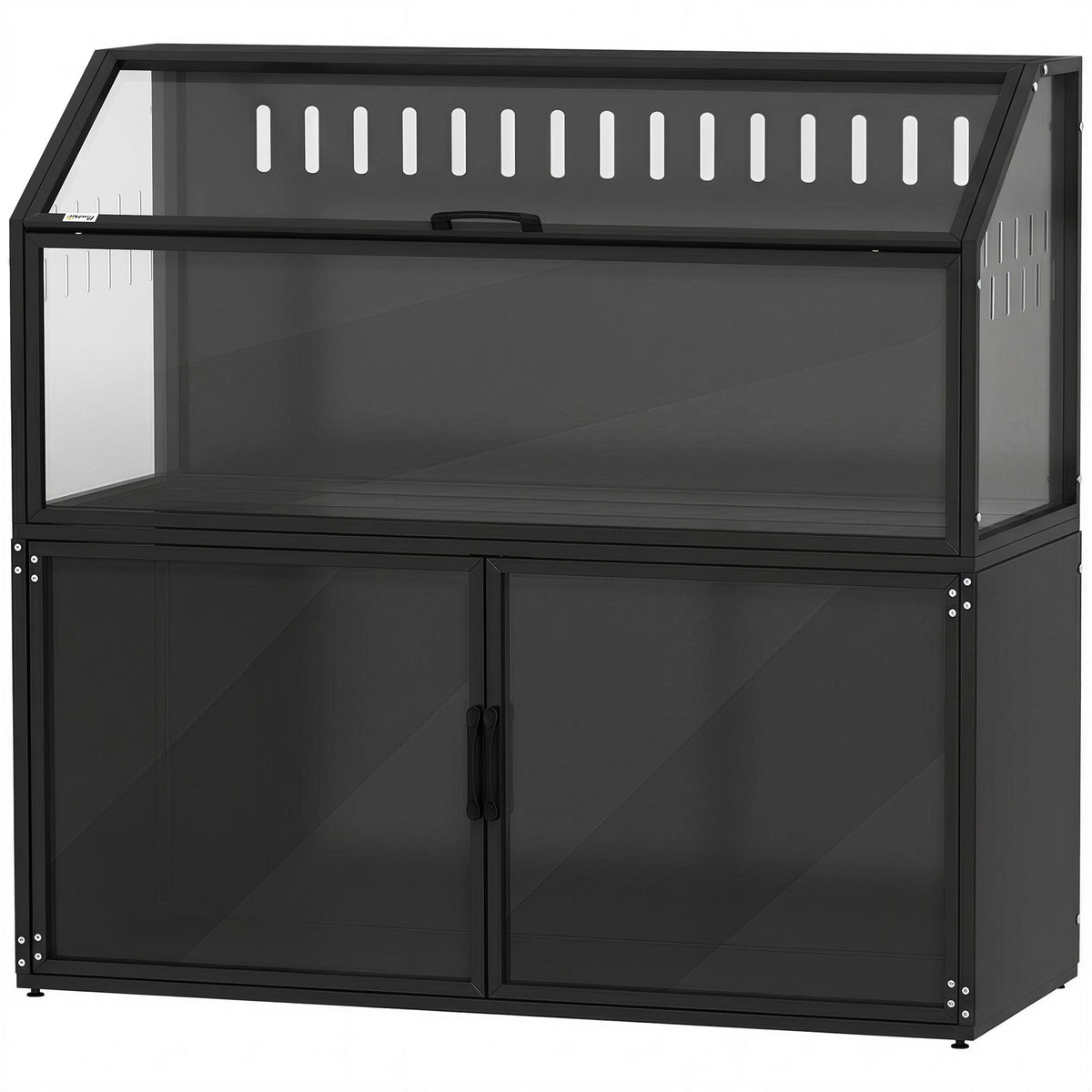 Hamster Cage with Storage Cabinet, Small Animal Cage with Easy View Acrylic Panels and Openable Top