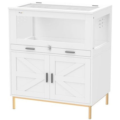 Spacious Hamster Cage with Storage Cabinet and Easy-Clean Tray