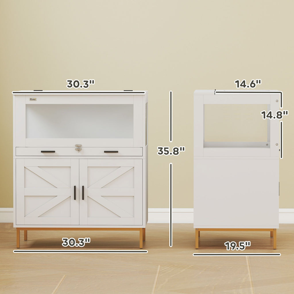 Spacious Hamster Cage with Storage Cabinet and Easy-Clean Tray