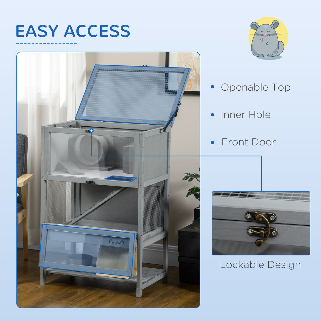 Spacious 2-Tier furniture-style Hamster Cage with Toys and Shelf