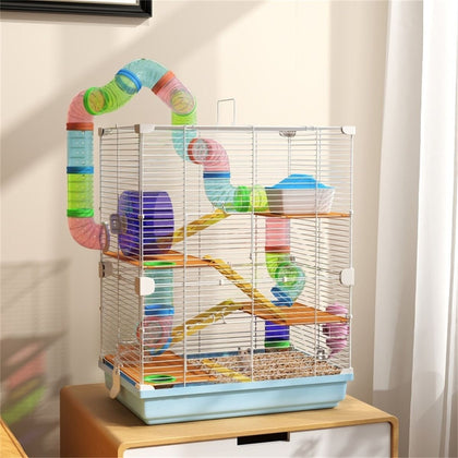 5-Tier Hamster Cage with Tubes & Accessories – Fun Home for Small Pets