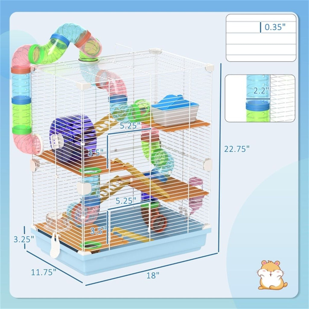 5-Tier Hamster Cage with Tubes & Accessories – Fun Home for Small Pets