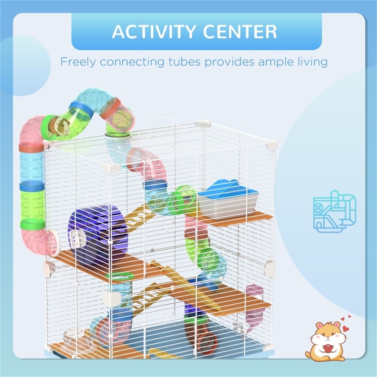 5-Tier Hamster Cage with Tubes & Accessories – Fun Home for Small Pets